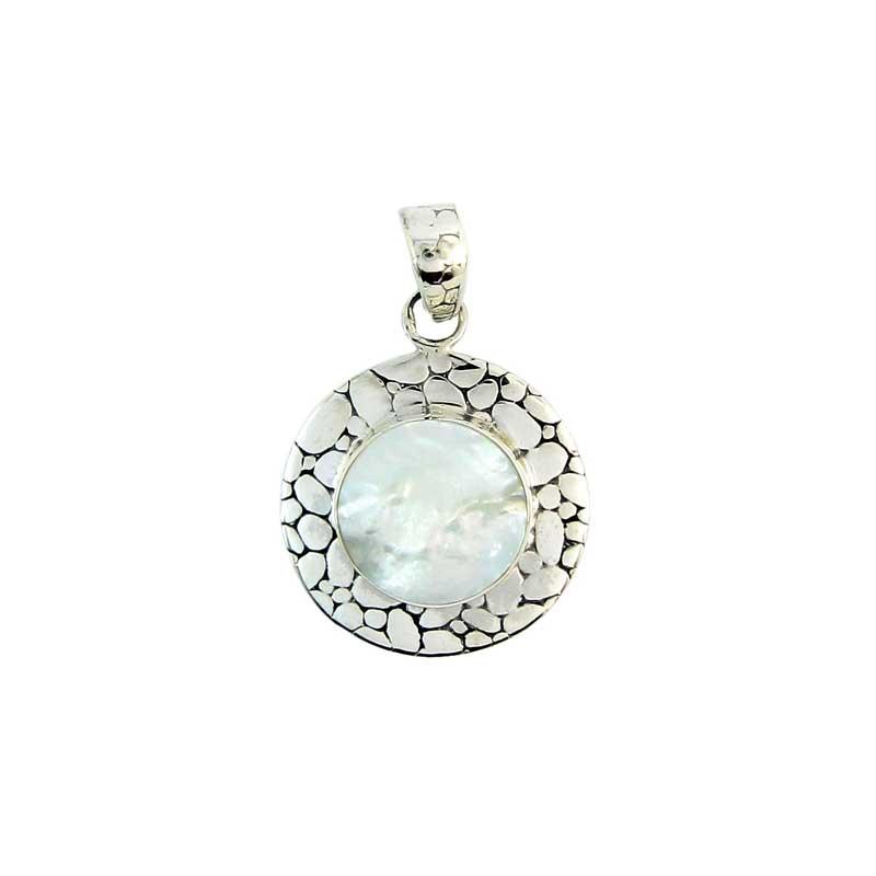 Armadillo Druzy White Circle 2000-1898 — Handcrafted 925 Sterling Silver Jewelry by Artistica