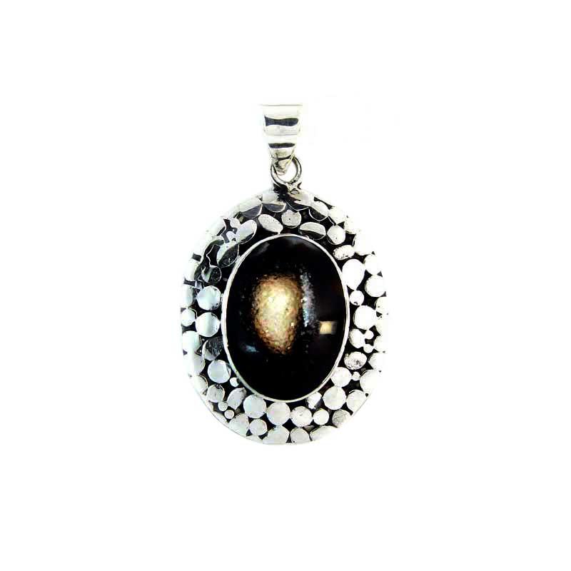 Armadillo Druzy Black Oval 2000-1898 — Handcrafted 925 Sterling Silver Jewelry by Artistica