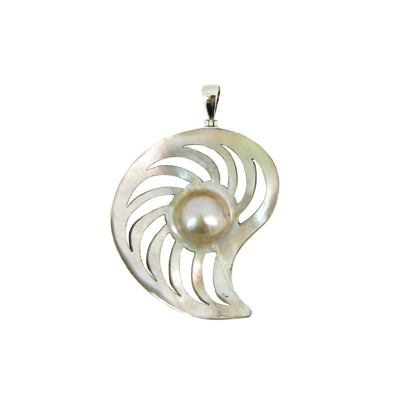 Carving Shell And Pearl A — Handcrafted 925 Sterling Silver Jewelry by Artistica