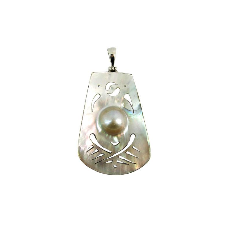 Carving Shell And Pearl C — Handcrafted 925 Sterling Silver Jewelry by Artistica